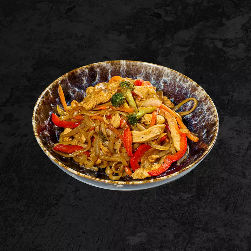 Вок с курицей в соусе терияки