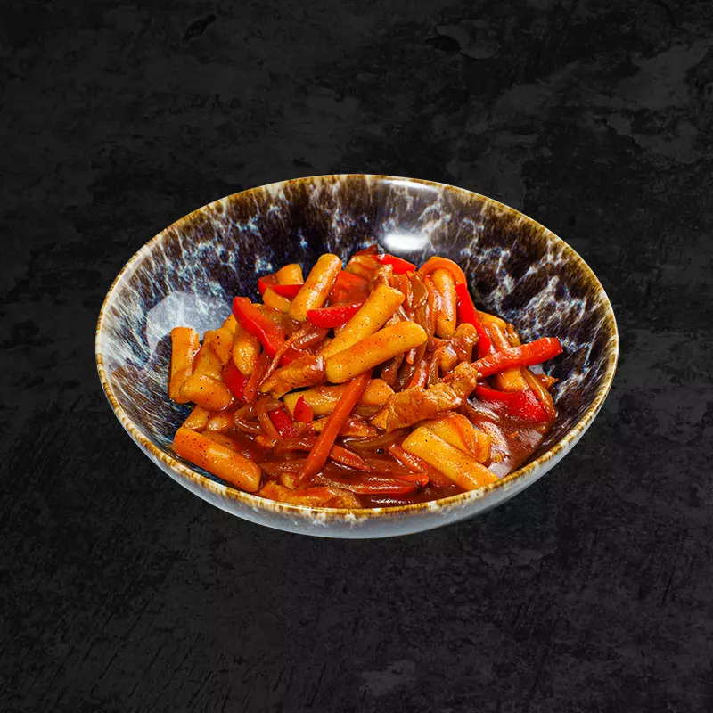 Токпокки со свининой в фирменном соусе качудянг