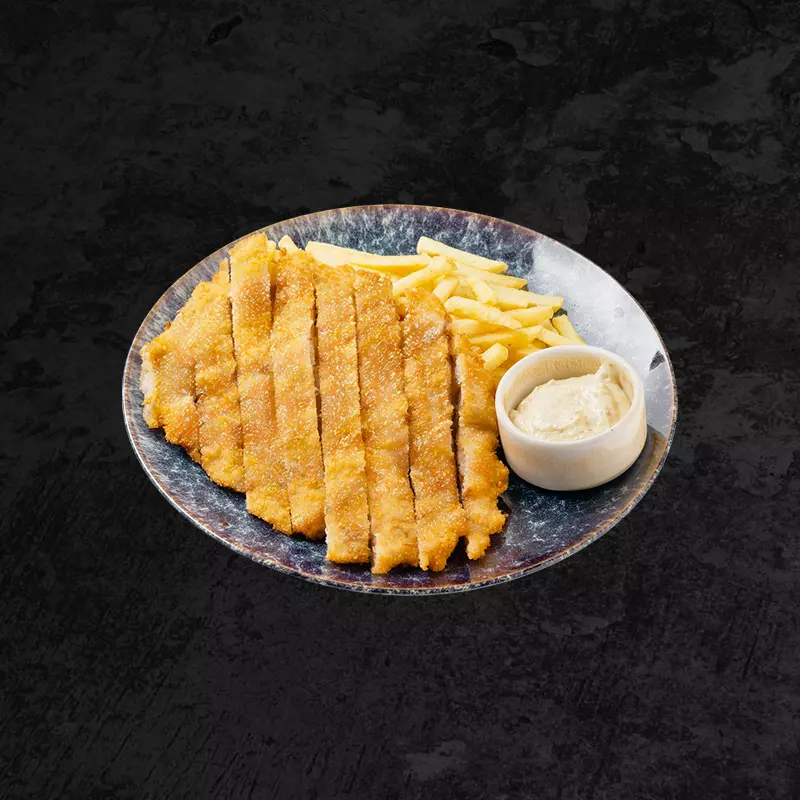 Тонкацу с картофелем фри