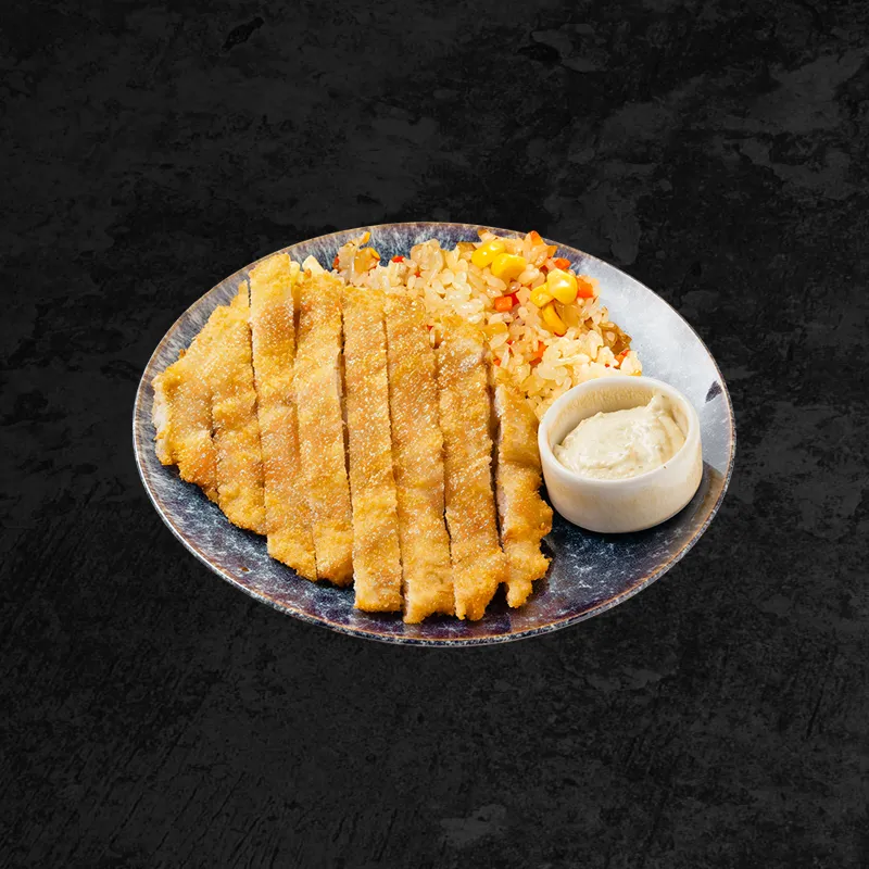 Тонкацу с рисом и овощами