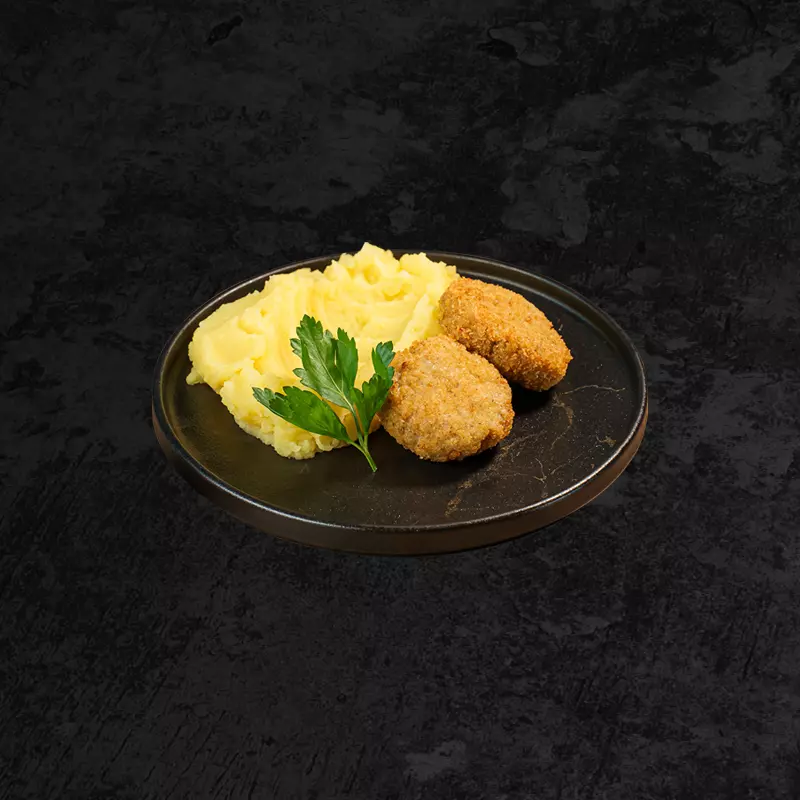 Куриные котлетки с картофельныи пюре