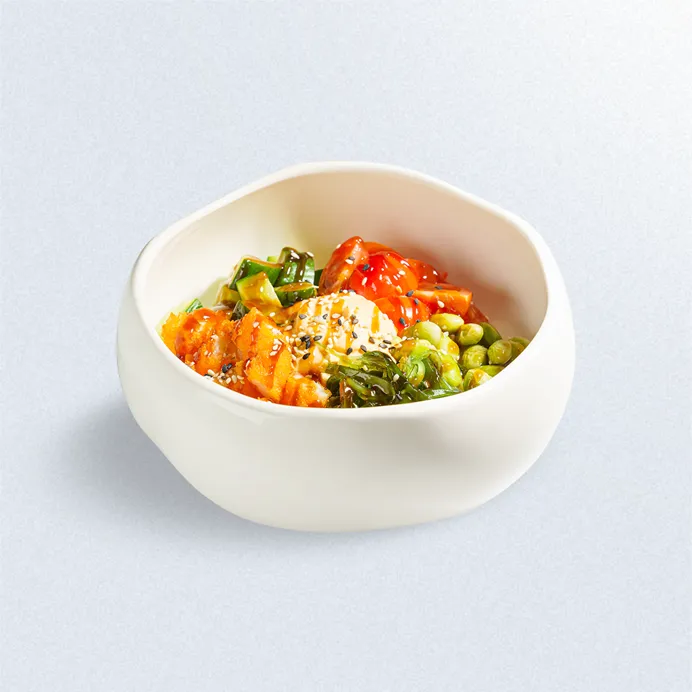 Поке боул с креветками в панировке