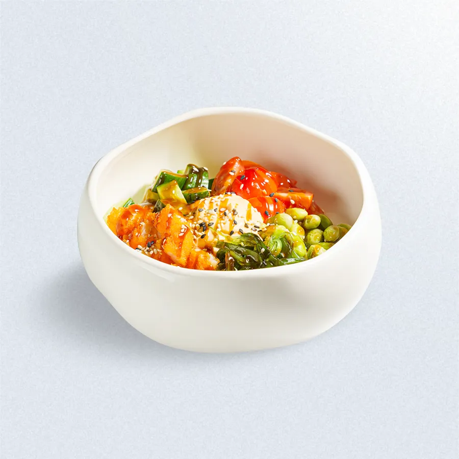 Поке боул с креветками в панировке