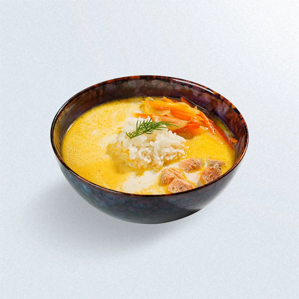 Сливочный суп с лососем