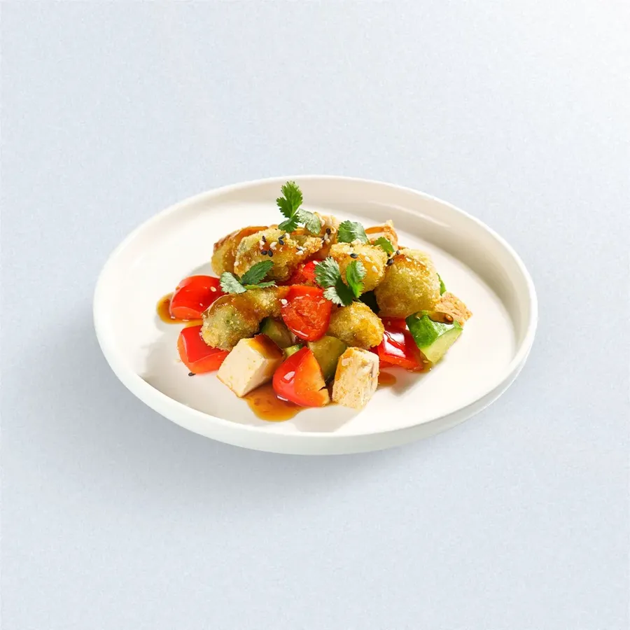 Салат с брокколи в панировке б/л